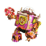 Wooden Robot Handmade Diy Assembled Model Music Box