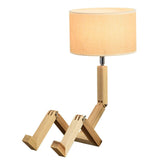 Robot Shape Wooden Table Lamp