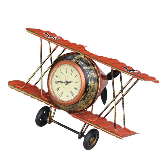 Retro Biplane Model Electronic Clock