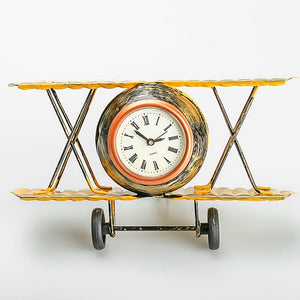 Retro Biplane Model Electronic Clock