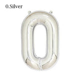 Gold Silver Number Ballons