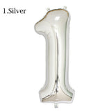 Gold Silver Number Ballons