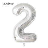 Gold Silver Number Ballons