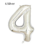 Gold Silver Number Ballons