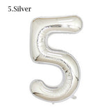 Gold Silver Number Ballons