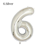 Gold Silver Number Ballons
