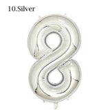 Gold Silver Number Ballons