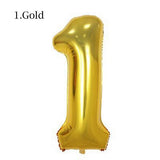Gold Silver Number Ballons