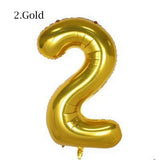 Gold Silver Number Ballons