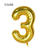Gold Silver Number Ballons