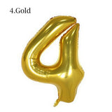 Gold Silver Number Ballons