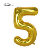 Gold Silver Number Ballons