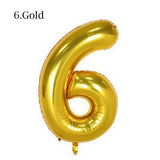 Gold Silver Number Ballons