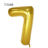 Gold Silver Number Ballons