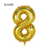 Gold Silver Number Ballons