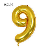 Gold Silver Number Ballons