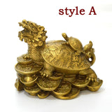 China Fengshui Brass Dragon Turtle Home Decorations