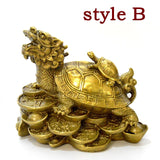 China Fengshui Brass Dragon Turtle Home Decorations